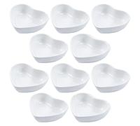 SOCOSY Heart-shaped Multipurpose Ceramic Sauce Dish Seasoning Dishes Sushi Dipping Bowl Appetizer Plates Serving Dish Saucers Bowl(Set of 10)