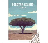 Socotra Island 1000 Piece Jigsaw Puzzle, Historic Square Architecture, Thick Cardboard Pieces for Travel Lovers, Mindful Activity, Paper Board, 38x26cm/1000pcs