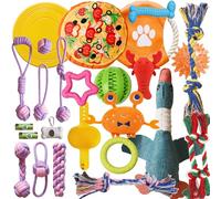 SOCOWVAKA Puppy Discovery Series-26 Pack Puppy Teething Toys Set Interactive Dog Toys,Squeaky Dog Toys, Dog Rope Toy, Ball,Dog Toys for Boredom,Dog Chew Toys,Interaction and Training,Enhance Feelings