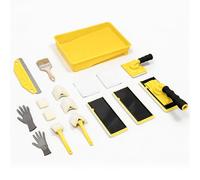 Socpuro 16Pcs Paint Edger Tool Kit, 9 Inch Paint Pad, 360° Rotation Handle Paint Edger Trimmer with Refill Pads, Touch-Up Pad, Paint Shield for Corners Walls and Ceilings