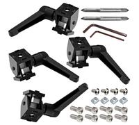 Socpuro 4 Sets 2020 Series Aluminum Extrusion Profile Connector, 180° Adjustable Flexible Pivot Joint Bracket with Handles & M6 x 1.0 Thread Tap Bits (Black)