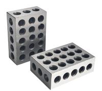 Socpuro Pair 123 Blocks Precision Steel Within .0002" Tolerances, 1 x 2 x 3 Inch Blocks with 23 Holes for Machinist Woodwork Metalwork