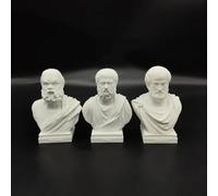 Socrates Ancient Greek Philosopher Bust Head Sculpture 3D Printing Statues 10 cm, Greek Figurine Decorations Applicable Home, Office Desk Table (Socrates Plato Aristotle 3 Pcs)