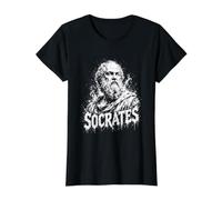 Socrates Ancient Greek Philosopher Portrait Value Graphic T-Shirt, Women, Black, M