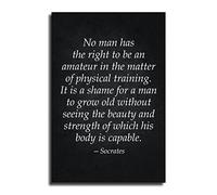 Socrates Fitness Quote Wall Art- No Man Has The Right to Be An Amateur in The Matter of Physical Training - Modern Typographic Design-Home-Office-Gym Décor Inspirational Wall Art Gift 12x18inch(30x45c