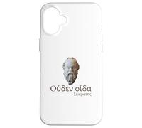 Socrates - I Know Nothing - Ancient Greek Language Quote Case for iPhone 16 Plus