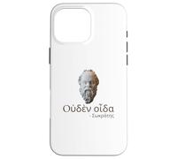 Socrates - I Know Nothing - Ancient Greek Language Quote Case for iPhone 16 Pro Max