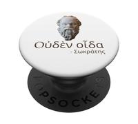 Socrates - I Know Nothing - Ancient Greek Language Quote PopSockets Adhesive PopGrip