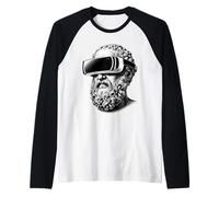 Socrates Modern Art Funny Parody Renaissance Pop Culture Raglan Baseball Tee