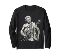 Socrates Philosopher Playing Electric Guitar Rocker Humor Long Sleeve T-Shirt