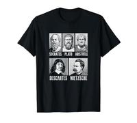 Socrates Plato Aristotle Descartes Nietzsche Philosophy Value Graphic T-Shirt, Men, Black, XL