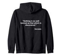 Socrates Quote Shirt - Learned and Discovered Quote Zip Hoodie