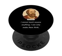 Socrates said "I Cannot Teach Only Make People Think" (Dark) PopSockets Adhesive PopGrip
