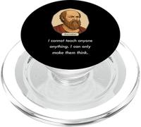 Socrates said "I Cannot Teach Only Make People Think" (Dark) PopSockets PopGrip for MagSafe