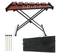 SOCROTO 37 Notes Glockenspiel 37-Key Wooden Xylophone Professional Marimba Glockenspiel Xylophone with Adjustable Height Stand Xylophones Instrument Kit with Mallets & Bag