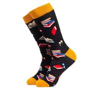 Soctopus 1 Pack Mens & Ladies Novelty Hobbies Crew Cotton Socks - Shelf Control (Black) - 9-12 UK