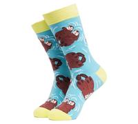 Soctopus 1 pair Unisex Animal Design Novelty Socks Cute Funny Animal Print Cotton Crew Socks (4-8, Till Death Do Us Part (Aqua))