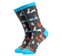 Soctopus Car Novelty Socks Funny Cotton Motorbike Print Socks | Car Lover Socks (4-8, Scooter (Grey))