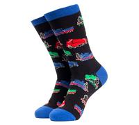 Soctopus Car Novelty Socks Funny Cotton Motorbike Print Socks | Car Lover Socks (UK, Numeric, 4, 8, Regular, Regular, Trainspotter (Black))