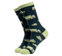 Soctopus Car Novelty Socks Funny Cotton Motorbike Print Socks | Car Lover Socks (UK, Numeric, 9, 12, Regular, Regular, Army (Green))