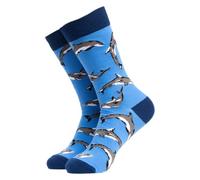 Soctopus Mermaid Novelty Socks Sea Animal Theme Cotton Crew Nautical (4-8, Flipper (Blue))
