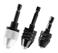 Socueny 3PCS 1/4 Inch Hex Keyless Drill Chuck Quick Change Adapter Converter Impact Drills Bits, Electric Tool Accessories
