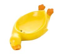 Socueny Soap Holder, Cute Duck Shaped Soap Holder with Drain, Self-Draining Soap Holder, Shower Bathroom Soap Tray Holder,Yellow