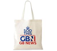SOD THIS I'D RATHER BE WATCHING GB NEWS - Long Handle TOTE BAG - shopper shopping carry over shoulder bags - britain's news channel