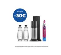 Soda and sparkling water machine SODASTREAM - DUO Black - 2 glass carafes - 1 gas cylinder 60L