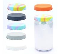 Soda/Beverage/Beer Saver Can Lids, Silicone Can Stopper Covers with No Spill - Fits standard Soda/Beverage/Beer cans (6 Pack, Assorted)
