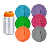 Soda Can Cover | 6X Soda Can Lids to Keep Carbonation - Silicone Carbonation-Preserving Bar Tool for Beer, Beverage Storage, Juice, and Energy Drink