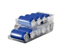 Soda Can Dispenser for Refrigerator | Rolling Fridge Can Dispenser | Stackable Double-Layer Beer Cans Holder | Clear Plastik Refrigerator Organizer Bins | for Pantry, Freezer, Kitchen, Cabinets