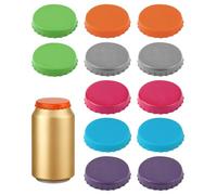 Soda Can Lids - 12 Pack Reusable Silicone Can Covers, Pop Can Lids Fits Standard Cans, Soda Can Saver, Can Toppers for Soda, Beer, Beverage (Assorted, BPA-Free)