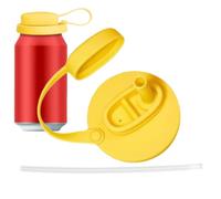 Soda Can Lids with Straws, Silicone Soda Can Lid Cover, Anti-Spill Reusable Beverage Can Lid Topper Protector, for Fizzy Drinks, Juice, Soda Water, Canned Beverages