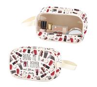 Soda Clear Makeup Bag Soda Addict Gift Vodka Drinker PU Leather Cosmetic Bag with Handle Soda Drinking Lover Gift (Pretty PU)