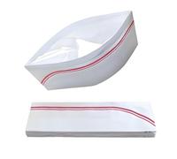 Soda Jerk Hat,Disposable Soda Jerk Paper Cap, Diner Food Server Cap Retro Chef Hat for Classic Theme Restaurant Party (Red(20Pcs))