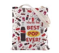Soda Tote Bags, Unique Beverage Pattern Canvas Tote Bag, Portable and Practical Canvas Bag for Grocery Runs, Picnics in the Park, Beach Days, Convenience Store Runs, Office Lunches & Weekend Errands