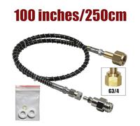 Soda Water Maker Accessories CO2 Tank Cylinder Adapter Spring Cover Hose W21.8-14 G3/4 CGA320 with Quick Disconnect Connector(G3-4 x 100Inch)