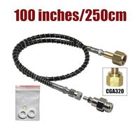 Soda Water Maker Accessories CO2 Tank Cylinder Adapter Spring Cover Hose W21.8-14 G3/4 CGA320 with Quick Disconnect Connector(CGA320x100Inch)