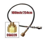 Soda Water Maker to External Co2 Tank Cylinder Adapter and Hose Kit W21.8-14 G3/4 CGA320 with Quick Disconnect Connector(CGA320 100Inch)