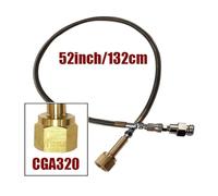 Soda Water Maker to External Co2 Tank Cylinder Adapter and Hose Kit W21.8-14 G3/4 CGA320 with Quick Disconnect Connector(CGA320 52Inch)