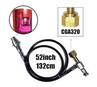 Soda Water Terra Duo Art Quick Connect Adapter Hose Kit to External CO2 Tank Bottle Cylinder Adaptor(CGA320 52Inch Vent)