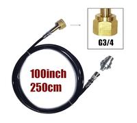 Soda Water Terra Duo Art Quick Connect Adapter Hose Kit to External CO2 Tank Cylinder W21.8 CGA320 G3/4 Tank Adaptor(G3-4 100inch)
