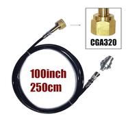 Soda Water Terra Duo Art Quick Connect Adapter Hose Kit to External CO2 Tank Cylinder W21.8 CGA320 G3/4 Tank Adaptor(CGA320 100inch)