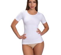 Sodacoda Seamless Compression Shaper Tee - Tummy and Waist Control Shapewear Top (White 4XL)