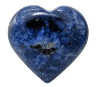Sodalite Crystal Heart Palm Stone - Pocket Massage Worry Stone for Natural Body Chakra Balancing, Reiki Healing and Crystal Grid