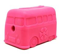 SodaPup MKB Synthetic Rubber Surfs Up! Retro Van Shaped Chew Toy - Treat Dispenser - Made in USA - for Heavy Chewers -Pink - Large
