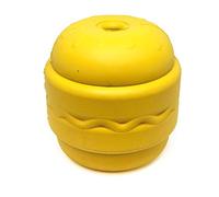 SodaPup MuttsKickButt Natural Rubber Bacon Double Cheeseburger Shaped Chew Toy - Treat Dispenser - Slow Feeder - Made in USA - For Heavy Chewers - Yellow - Large