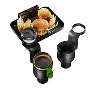 SodaRide Car Cup Holder Expander 2 Pack with Large Size Detachable Food Tray, Car Drink Holder Adapter with Solid Base - Fits Yeti, Hydro Flask, 32/40 oz, Road Trip Essential Car Travel Accessories