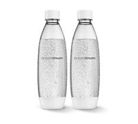 SodaStream 1 Litre Twin Pack, Dishwasher Safe Slim Bottle, 2 Pack (1 Piece) (White)